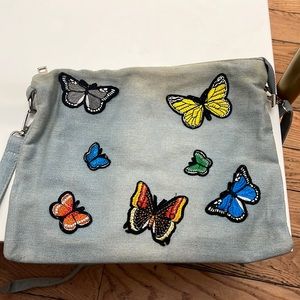 Denim butterfly bag